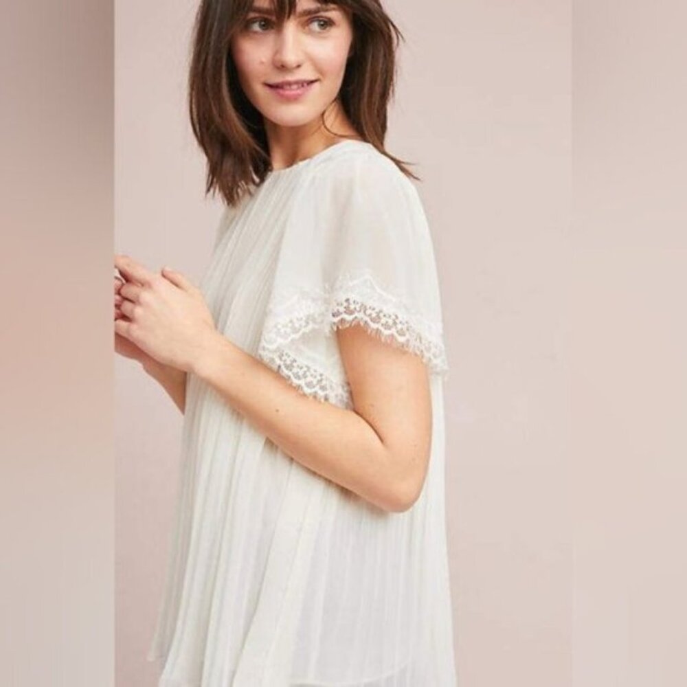 Anthropologie Eri + Ali Beatriz Pleated Whimsical Fairy Regency Romantic Top S